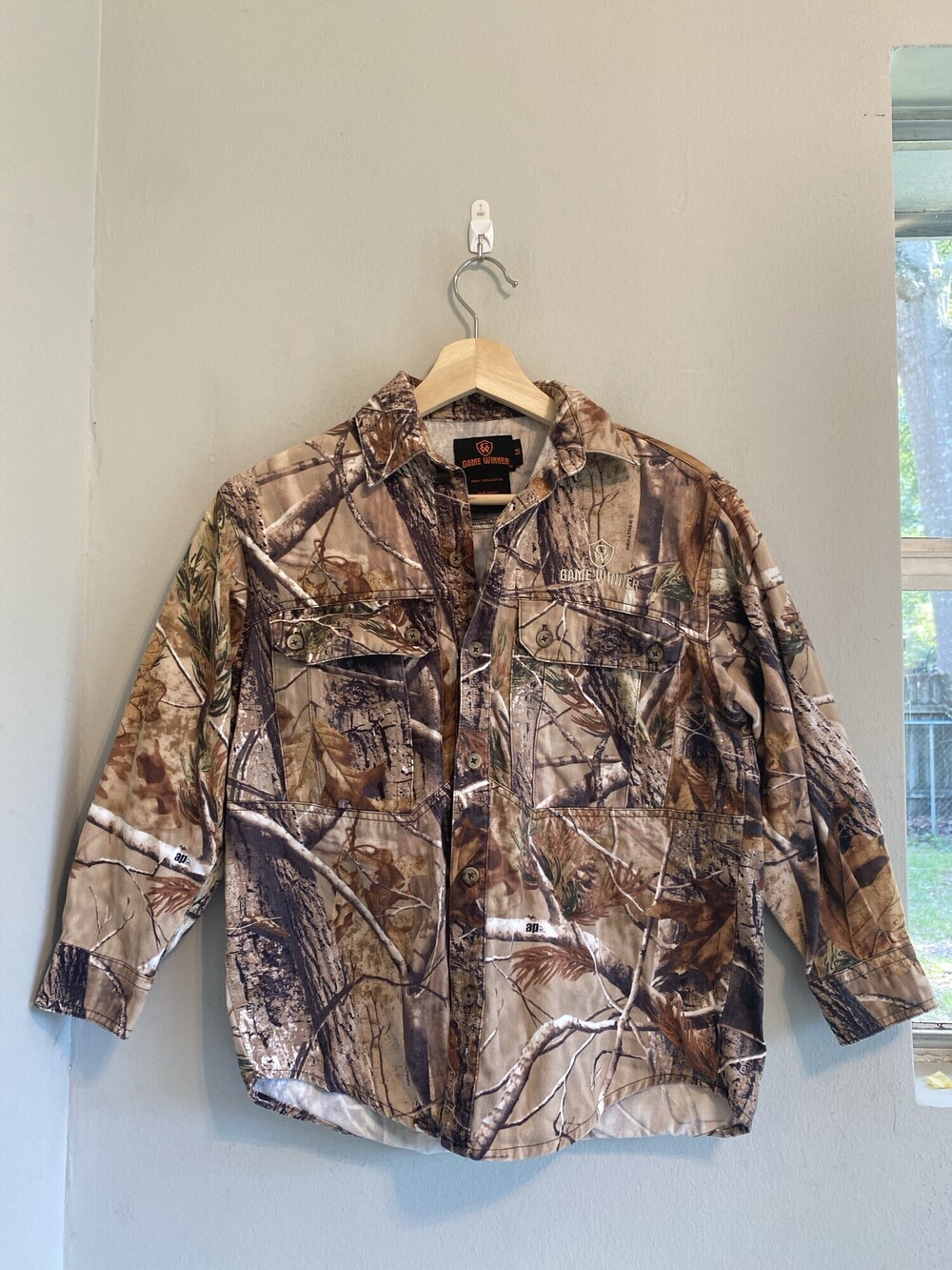 Game Winner Boys Realtree Camo Cotton Long Sleeve Shirt Medium